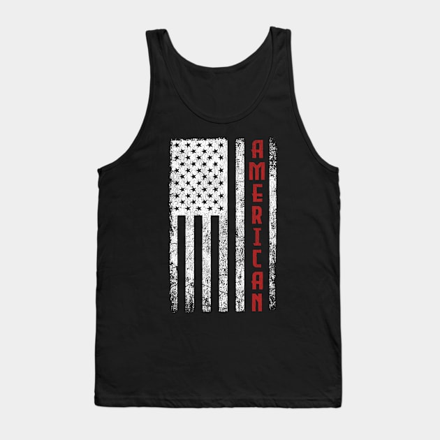 Vintage American Flag Tank Top by goodest9